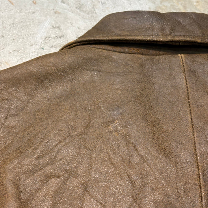 중고 의류 Columbia/ Columbia/ Genuine Leather Zip-Up Leather Jacket Jacket/ Cowhide/ Size L