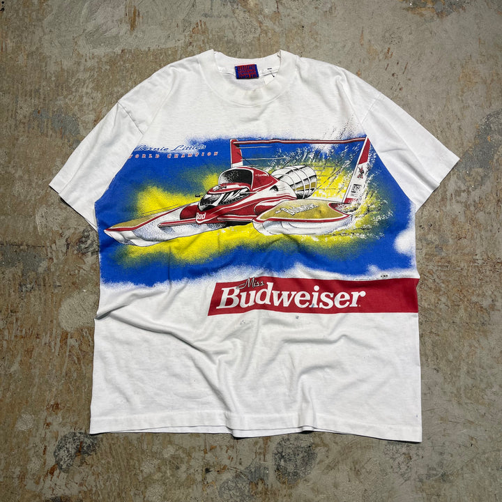 #4719 중고 의류 93의 버드 와이저 / 싱글 스티치 빈티지 티셔츠 / 기업 / 크기와 동등한 L