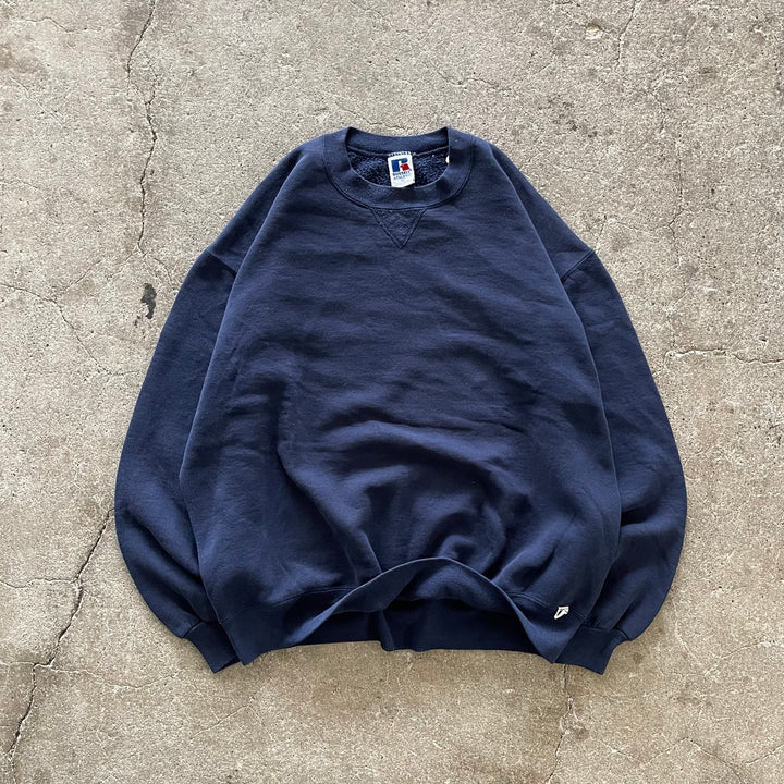 旧衣服USA制80's~ RUSSELL ATHLETIC/ RUSSELL ATHLETIC/空白克罗克领湿衫/素色/尺码XL