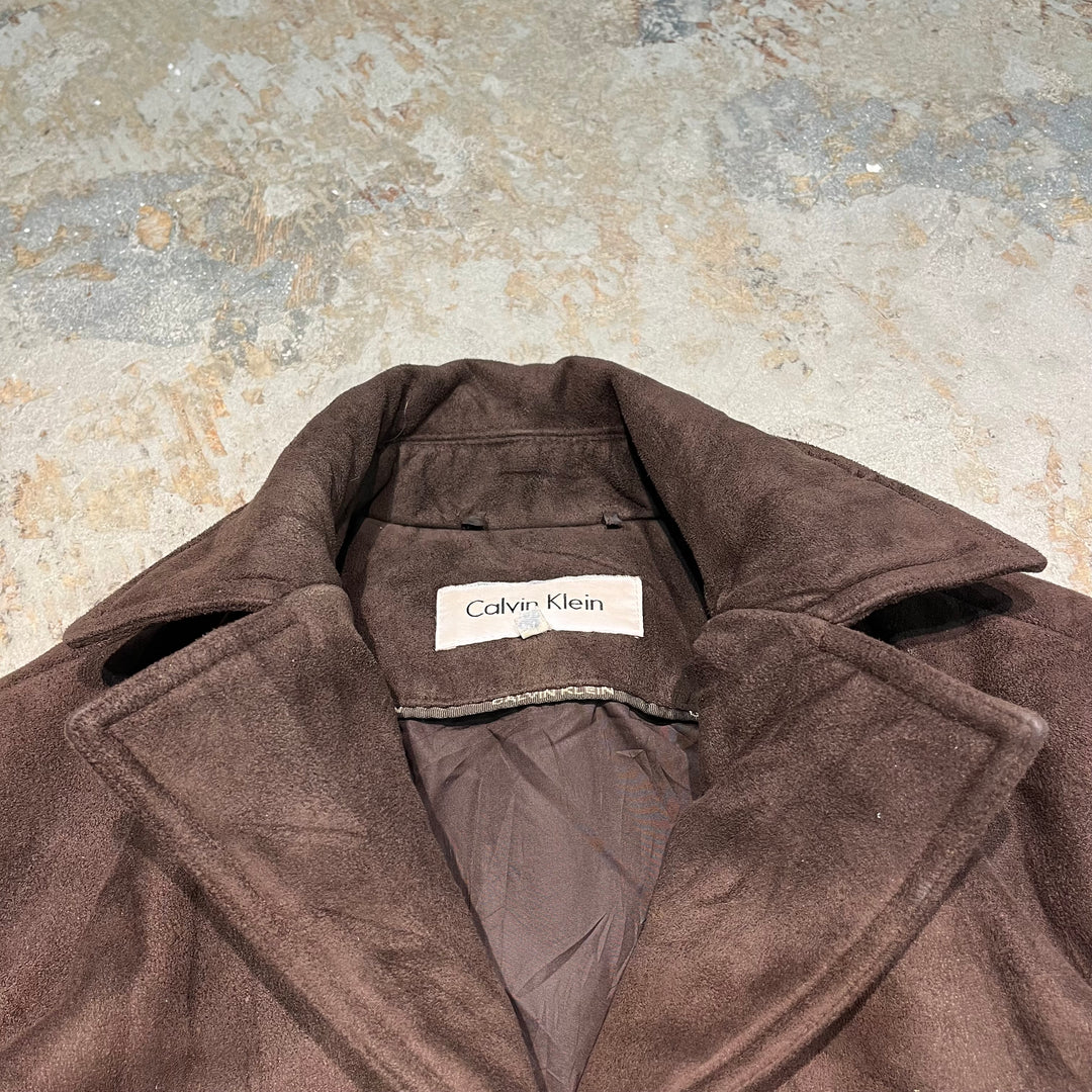 #3173 Vintage Calvin Klein/front button shearling jacket/front button shearling jacket/size S