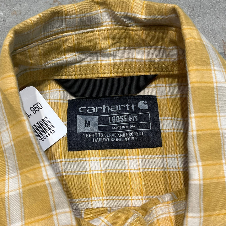 #4363 Used clothing Carhartt/Short Sleeve Button Down Shirt/Check/Size M
