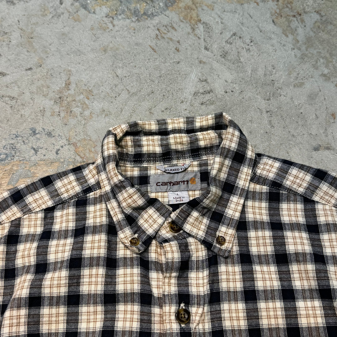 Used clothing carhartt/Carhartt/Button-down short sleeve shirt/Checked pattern/Size L