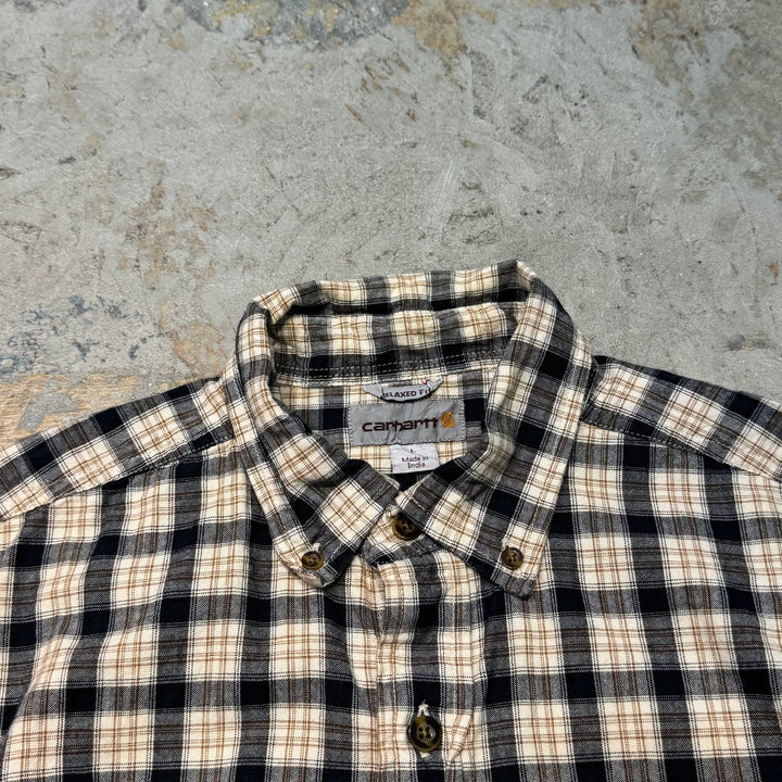 Used clothing carhartt/Carhartt/Button-down short sleeve shirt/Checked pattern/Size L