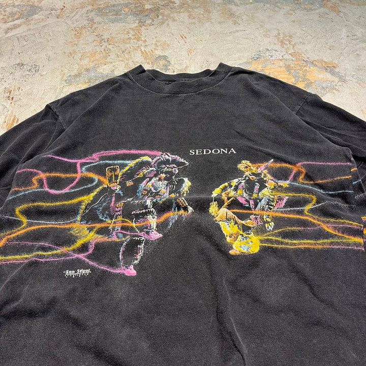 #4532 古着 unknow/short sleeve print t-shirt Tee/半袖プリントTシャツ/シングルステッチ/サイズ2XL相当