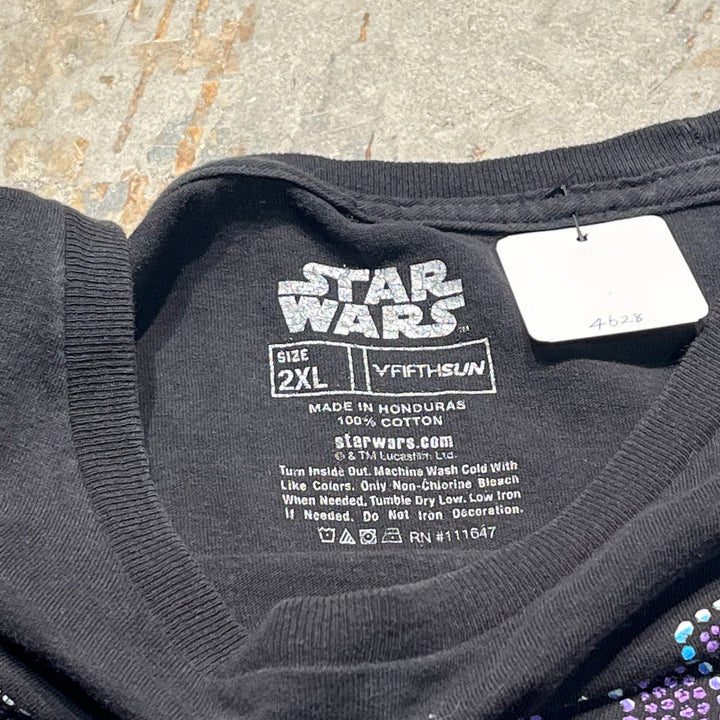 #4628 古着 STAR WARS/スターウォーズ/short sleeve print t-shirt Tee/半袖プリントTシャツ/シングルステッチ/ダース・ベイダー/サイズ2XL