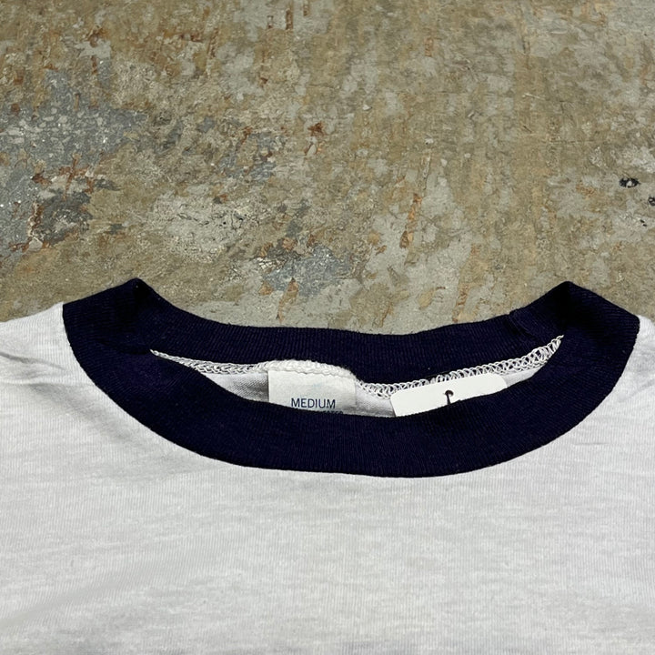 #4790 古着 80’s USA製 紙タグ/ヴィンテージ リンガーTシャツ/サイズM
