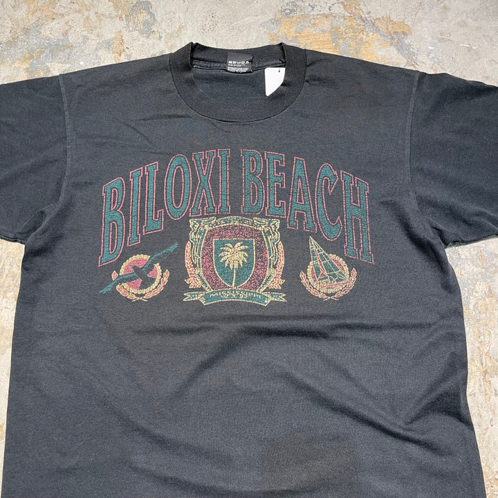 #4839 古着 90's SCREEN STARS/ビロクシビーチ ミシシッピ州 /USA製/Tシャツ/ヴィンテージ/シングルステッチ/サイズL