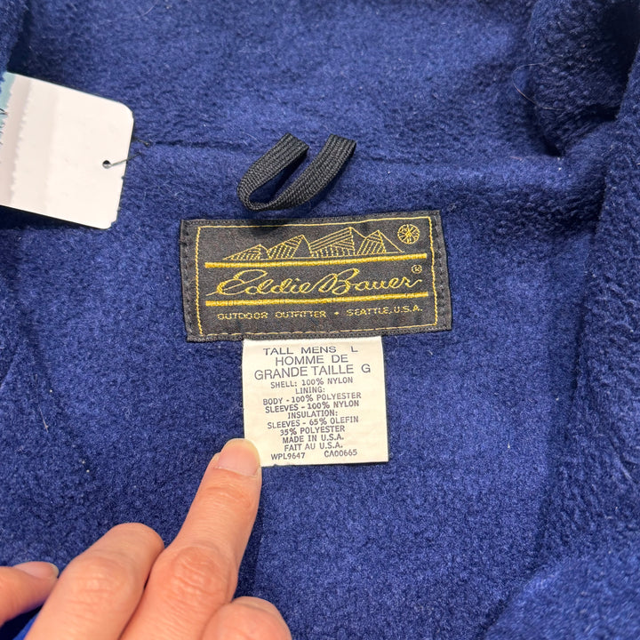 古着 USA製 80's~ Eddie Bauer/ エディバウアー/ ナイロンジャケット/ 裏地フリース/ サイズL