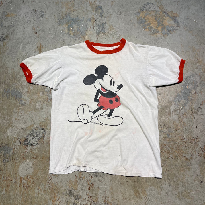 古着 80's~ USAVINTAGE /  Disney/ディズニー ミッキーマウス / ヴィンテージ シングルステッチ リンガーTシャツ / サイズM相当