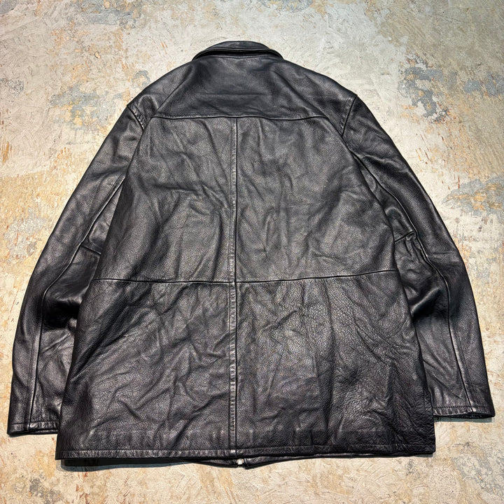 古着 WILSONS LEATHER/ ウィルソンズレザー/ 本革ジップアップレザージャケット/ 牛革/ サイズL