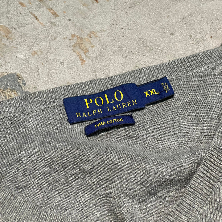 #3687古着/ラルフローレン/POLObyRalphLauren/コットンニット/Cottonknit/Vネック/サイズXXL