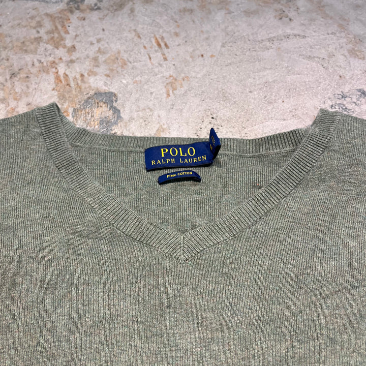 #3696古着/ラルフローレン/POLObyRalphLauren/コットンニット/Cottonknit/Vネック/サイズXL