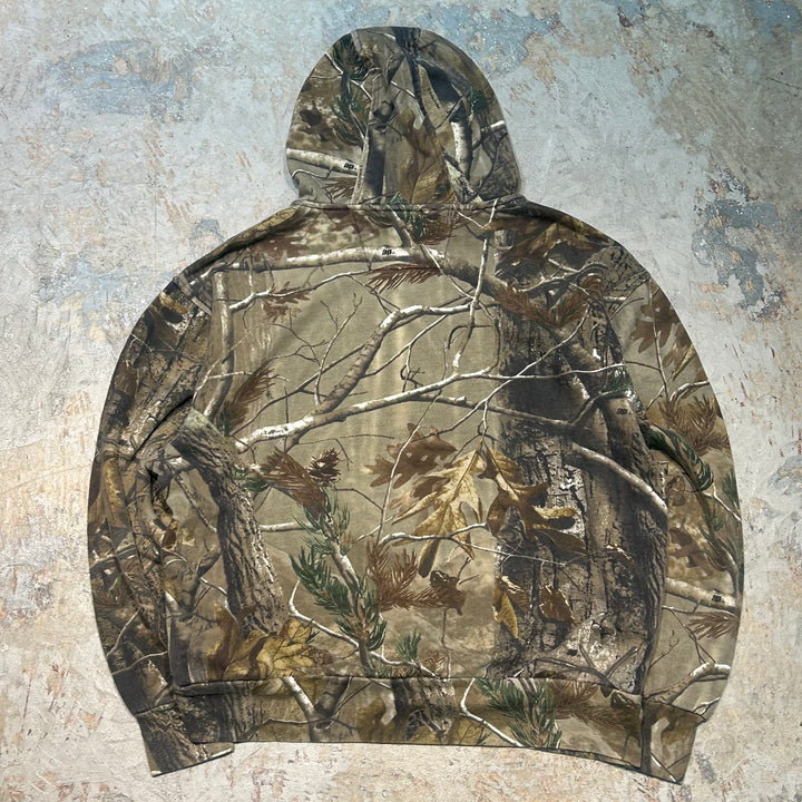 旧衣服GAME WINNER/游戏WINNER/真正的树图案拉链连帽衫/尺寸M