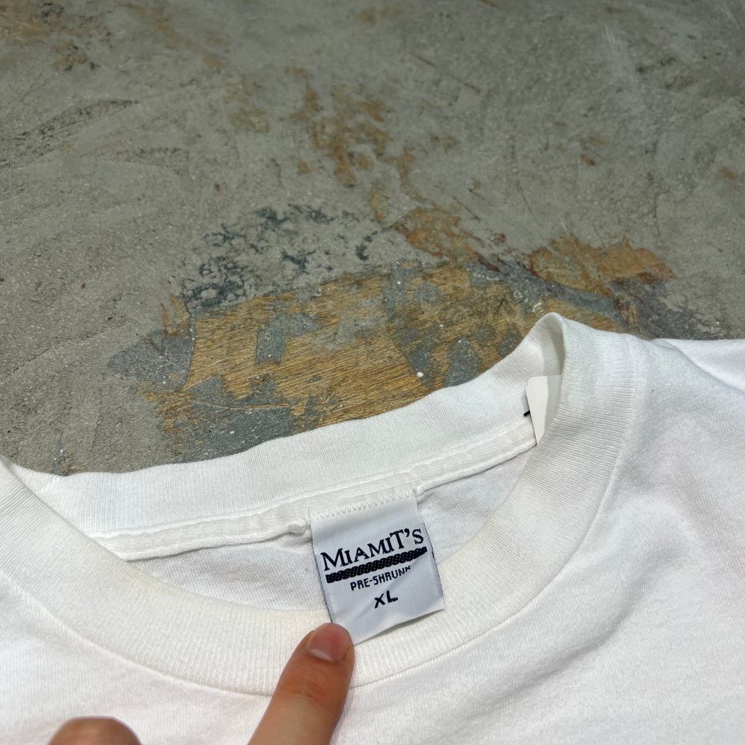 빈티지 돌고래/플로리다/아트/회사/빈티지 싱글 스티치 프린트 티셔츠/크기 XL