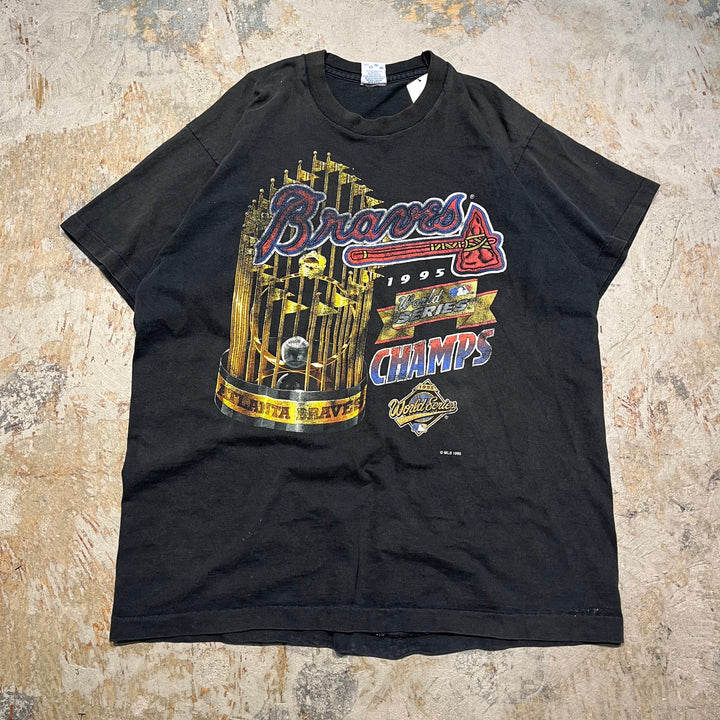 古着 USA製 アトランタ・ブレーブス/ワールドシリーズチャンピオンズ/MLB/1995/プリントTシャツ / サイズL