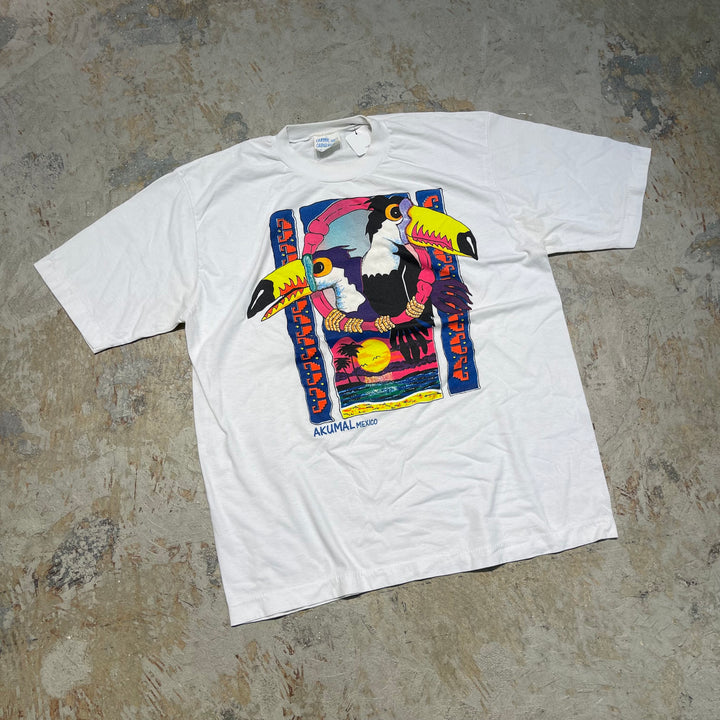 #4846 古着 アクマル メキシコ/リゾート地/Tシャツ/ヴィンテージ/シングルステッチ/サイズXL