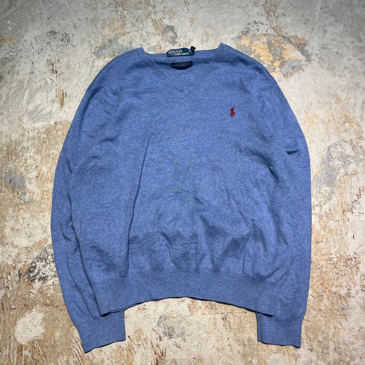 #3699古着/ラルフローレン/POLObyRalphLauren/コットンニット/Cottonknit/Vネック/サイズXL