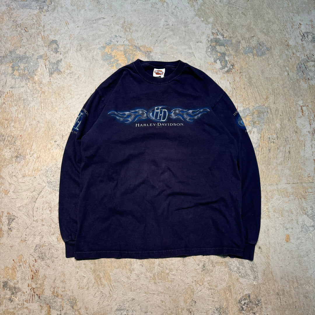 Used clothing Made in USA Harley-Davidson/Harley-Davidson/ Printed long T-shirt/ Size L