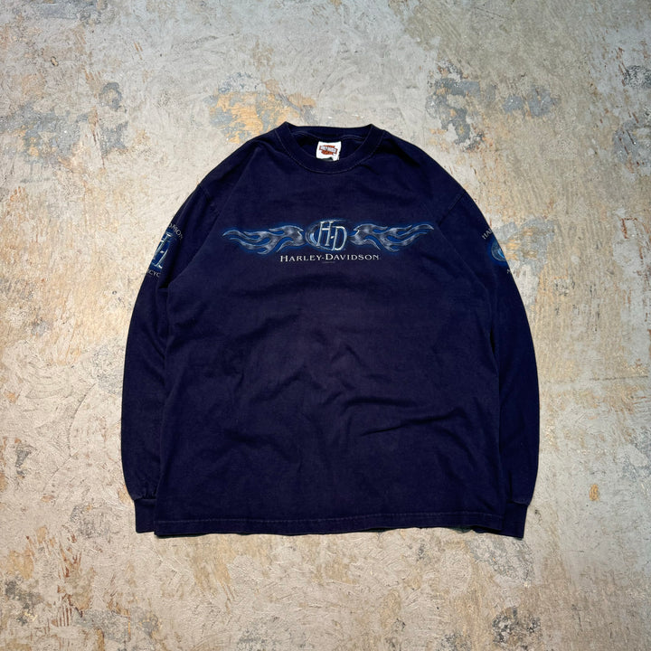 古着 USA製 Harley-Davidson/ハーレーダビッドソン/ プリントロングTシャツ/ サイズL
