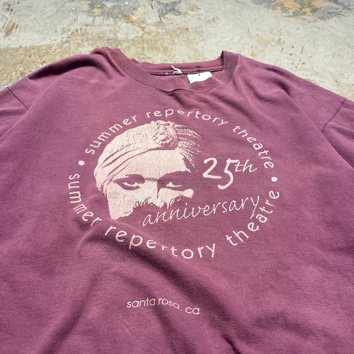 古着 Summer Repertory Theatre/カルフォルニア州サンタ・ローザ/講堂/ヴィンテージ シングルステッチ プリントTシャツ/サイズL–XL相当