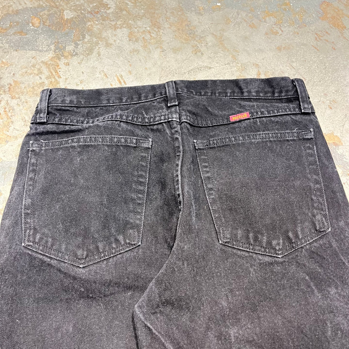#4201 古着 RUSTLER/ラスラー/Black Denim Pants/ブラックデニムパンツ/ストレートパンツ/サイズ33×30