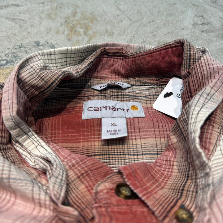 Used clothing carhartt/ short sleeve shirt/checked pattern/ size XL