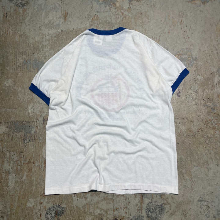 #4785 미국에서 만든 중고 의류 79의 종이 태그 올림픽 아카데미/빈티지 링거 티셔츠/사이즈 M