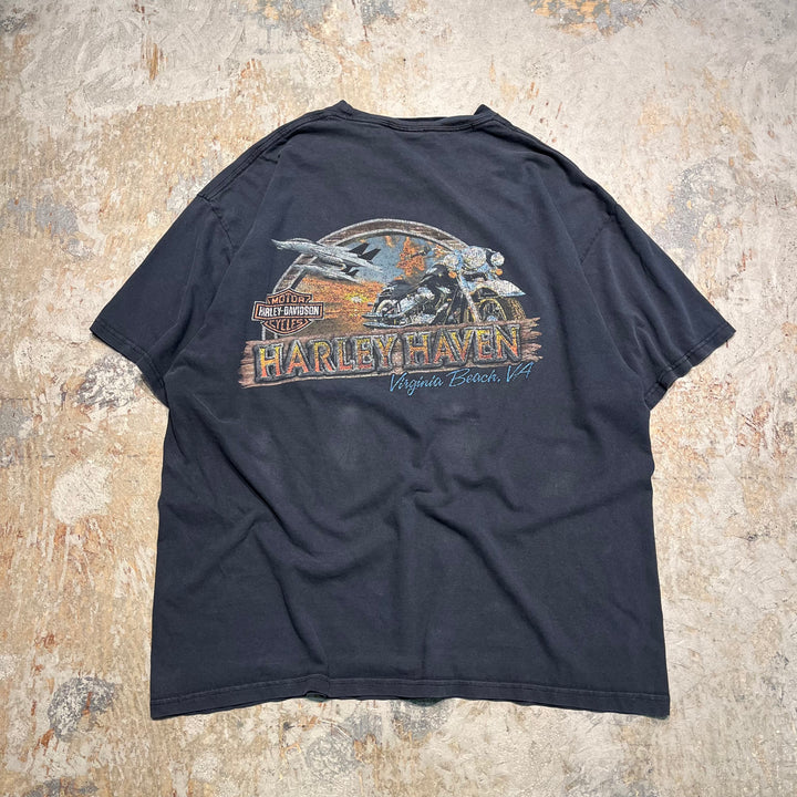 古着 Harley-Davidson/ハーレー ダビッドソン バージニア・ビーチ プリントTシャツ サイズXL