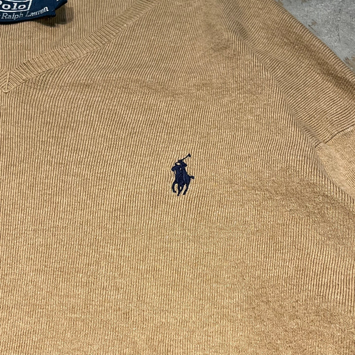 #3685古着/ラルフローレン/POLObyRalphLauren/コットンニット/Cottonknit/Vネック/サイズL