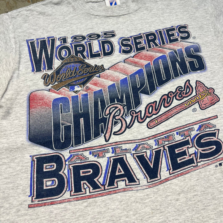 古着 USA製 95's MLB / アトランタ・ブレーブス / 1995年ワールドシリーズ / ヴィンテージ プリントTシャツ/サイズM
