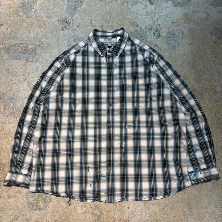 Used clothing carhartt/Carhartt/Button-down long sleeve shirt/Checked pattern/Size 2XL