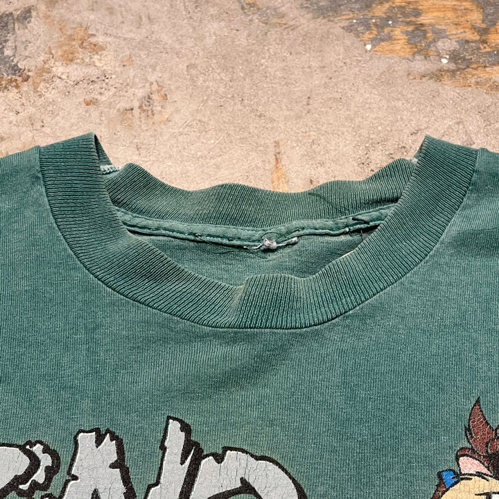古着 USA製 95's "あなたの真剣な顔を持ってきてください/ルーニーテューンズ/ワーナーブラザース/ダズマニアン・デビル/ヴィンテージ シングルステッチ プリントTシャツ/サイズL-XL相当