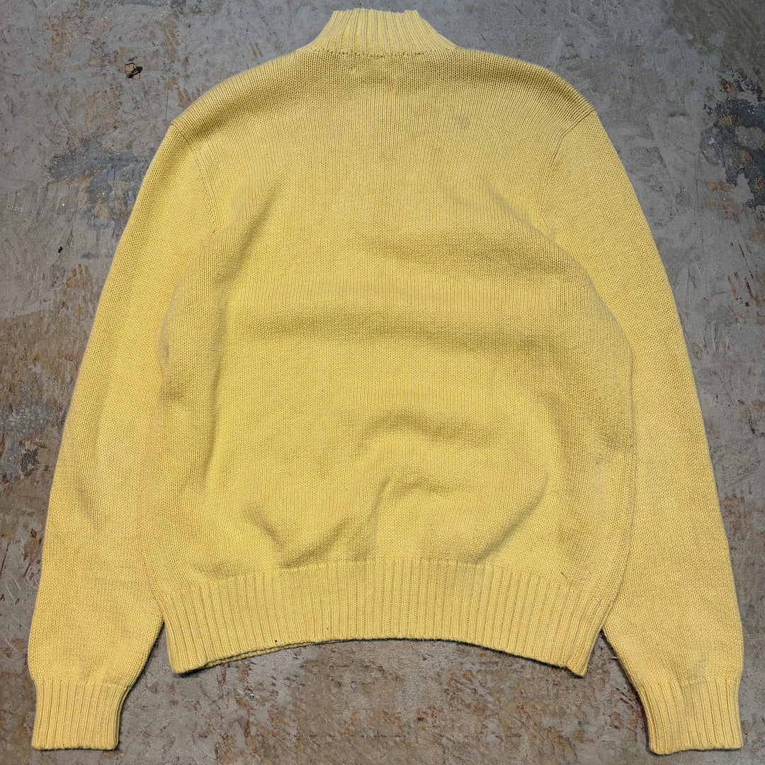 Used clothing 90's ~ POLO by Ralph Lauren/ Polo Ralph Lauren/ Half zip knit sweater/ Size XL