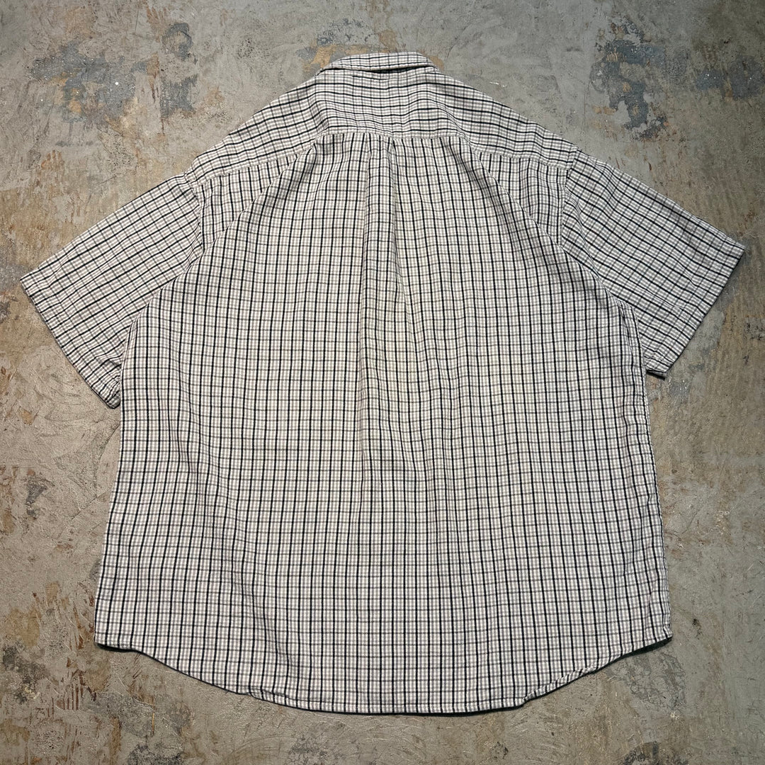 중고 의류 St.John 's Bay/ St.John's Bay/ Button-Down Short-Sleeved Shirt/ Checkered Pattern/ Size XL