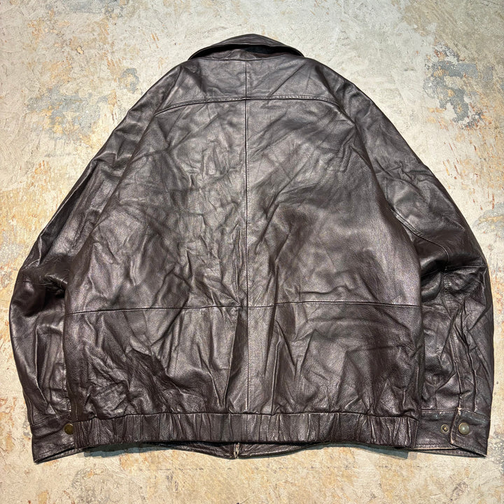 Second-hand clothing ST JOHN'S BAY/ St. John's Bay/ Genuine leather zip-up leather jacket/ Cowhide/ Size L
