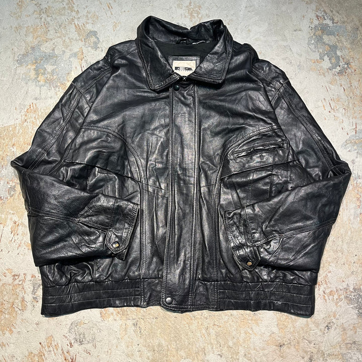 #3308 古着 Unknow/Leather jacket/ジップアップレザージャケット/サイズXL