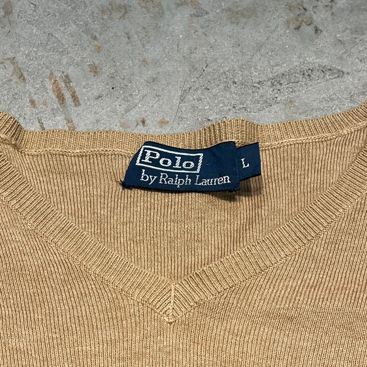 #3685古着/ラルフローレン/POLObyRalphLauren/コットンニット/Cottonknit/Vネック/サイズL