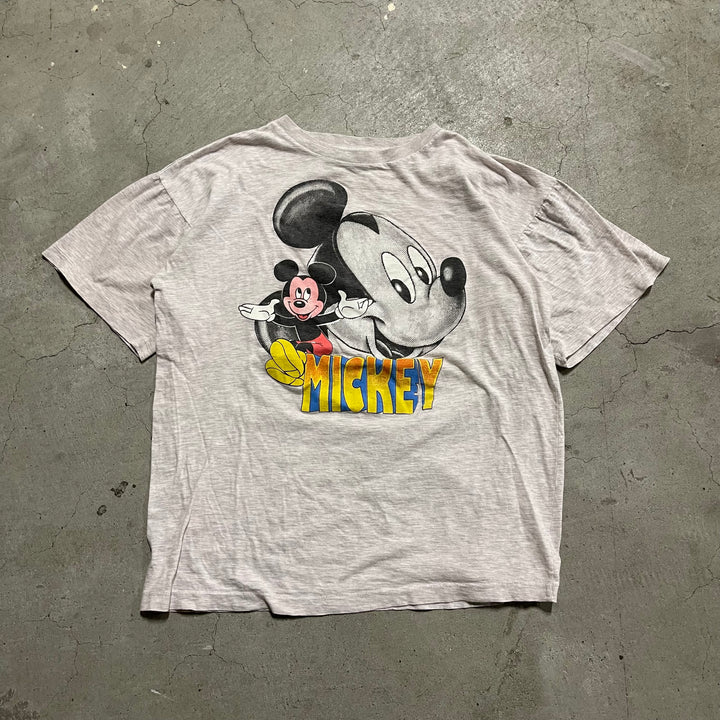 古着 90's シャドーミッキーオリジナル/ミッキーマウス/青パン/ヴィンテージ シングルステッチ プリントTシャツ/サイズXL相当