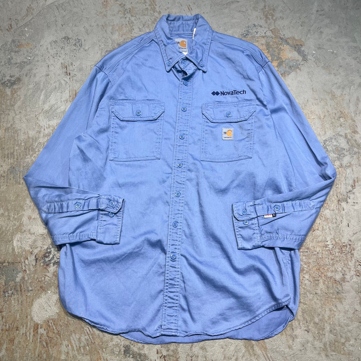#4374 중고 의류 Carhartt/Long Sleeve Button Down 작업 셔츠/긴 슬리브 버튼 다운 작업/크기 L