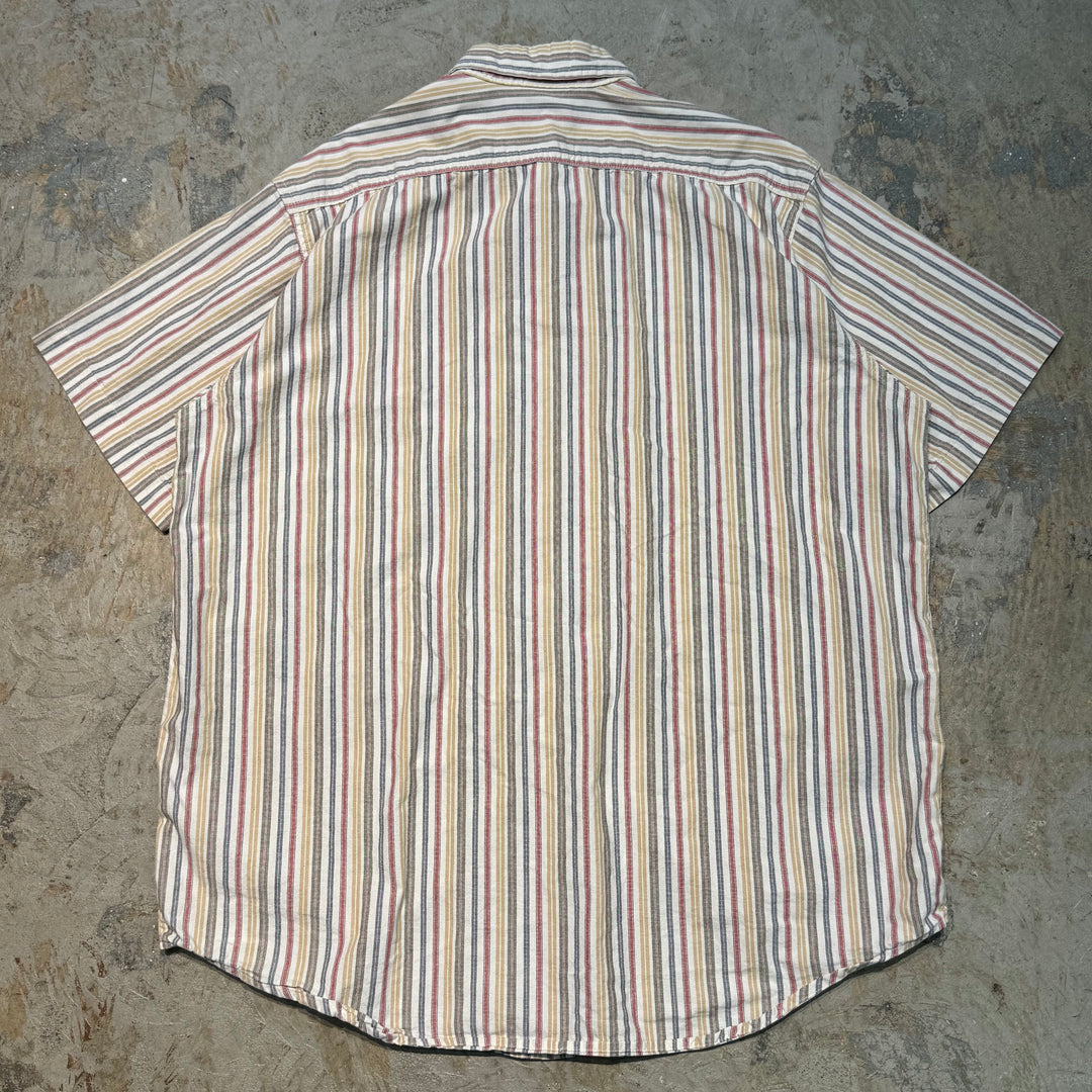 Used clothing carhartt/Carhartt/Button-down short sleeve shirt/Stripe pattern/Equivalent to size XL