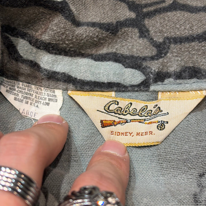 미국 80 년대 Cabela 's/ Cotton Jacket/ Trevork Camo/ Size L에서 만든 중고 의류