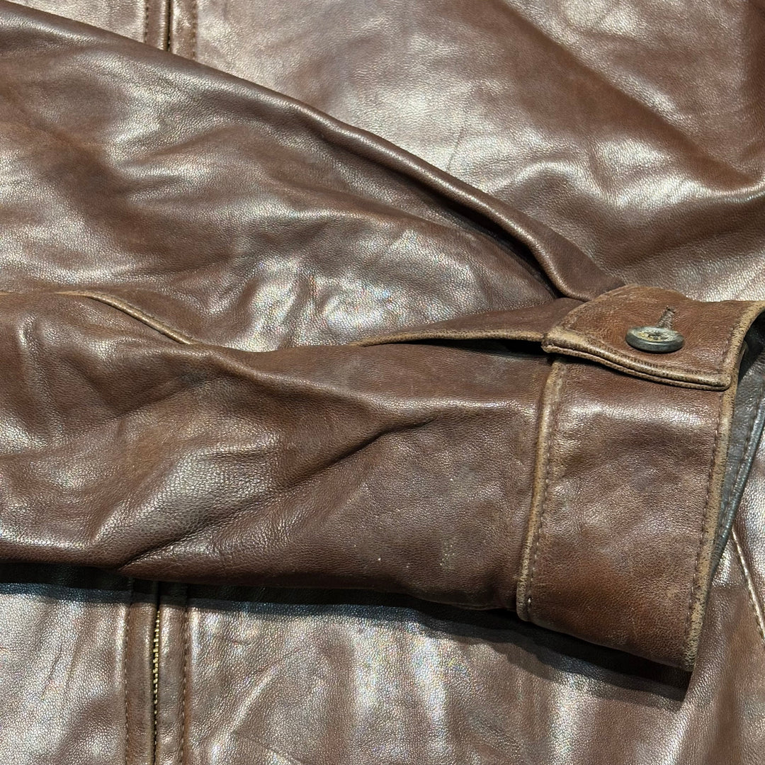 Used clothing 90's~ POLO by Ralph Lauren/ Polo Ralph Lauren/ Lamb leather swing top jacket/ Equivalent to size XXL