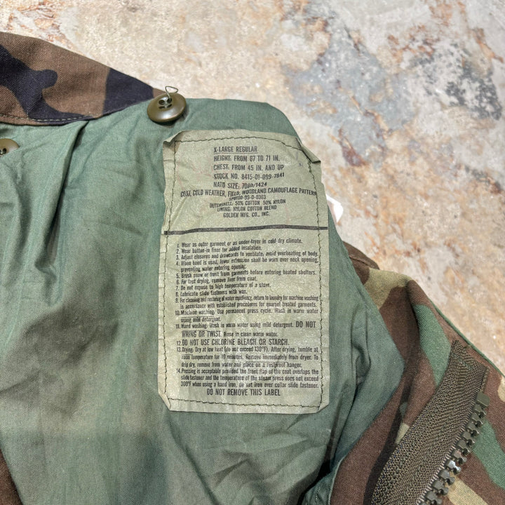 Used clothing Made in USA 99's U.S.ARMY/US Army/Field Jacket/Woodland Camouflage/Size X-Large - Regular