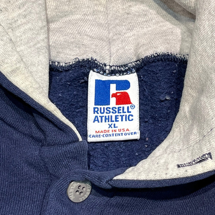 #3567 古着/Russell/ラッセル/Blank Henry Neck  Parker/ブランクヘンリーネックパーカー/無地/MADE IN USA/サイズXL