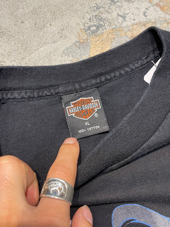 #MA163 古着 USA製 96's Harley-Davidson /ハーレー ダビッドソン / BEAVER DAM / ウィスコンシン州 / シングルステッチ ヴィンテージ Tシャツ / サイズXL