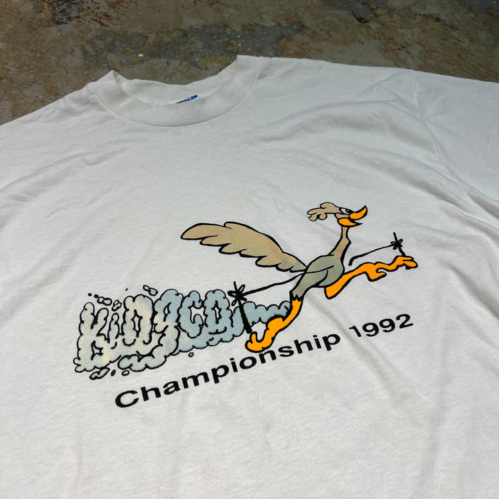 古着 USA製 92's HANES/ヘインズ/CHAMPION SHIP/グラフィック/ヴィンテージ シングルステッチ プリントTシャツ/サイズXL