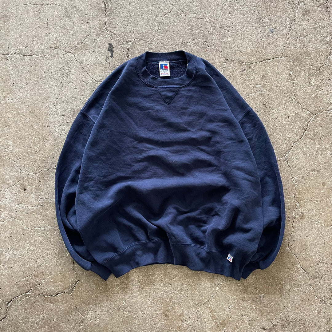 旧衣服USA制80's~ RUSSELL ATHLETIC/ RUSSELL ATHLETIC/空白克罗克领湿衫/素色/尺码XL