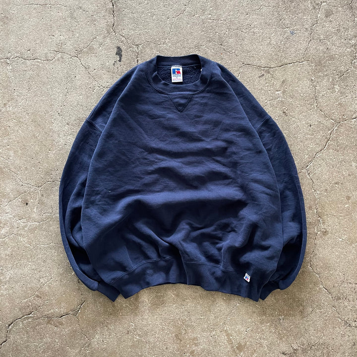 旧衣服USA制80's~ RUSSELL ATHLETIC/ RUSSELL ATHLETIC/空白克罗克领湿衫/素色/尺码XL