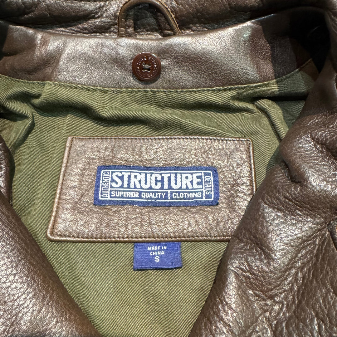 古着 STRUCTUIE/ ストラクチャー/ ボタンレザージャケット/ ハーフコート/サイズS