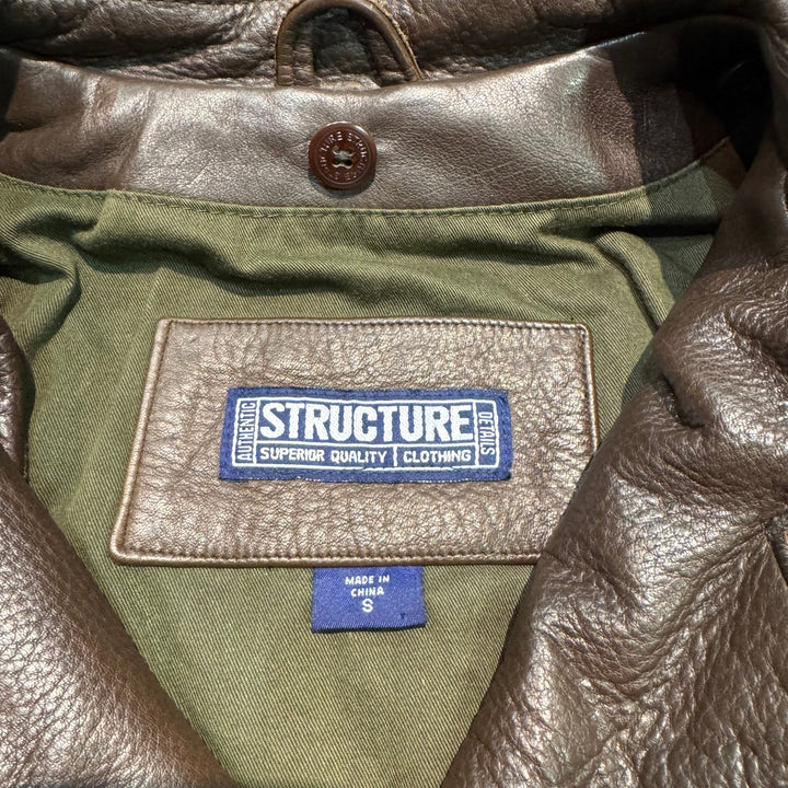 古着 STRUCTUIE/ ストラクチャー/ ボタンレザージャケット/ ハーフコート/サイズS